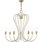Seven Light Dimmable Chandelier With Shades