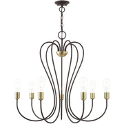 Seven Light Dimmable Chandelier With Shades