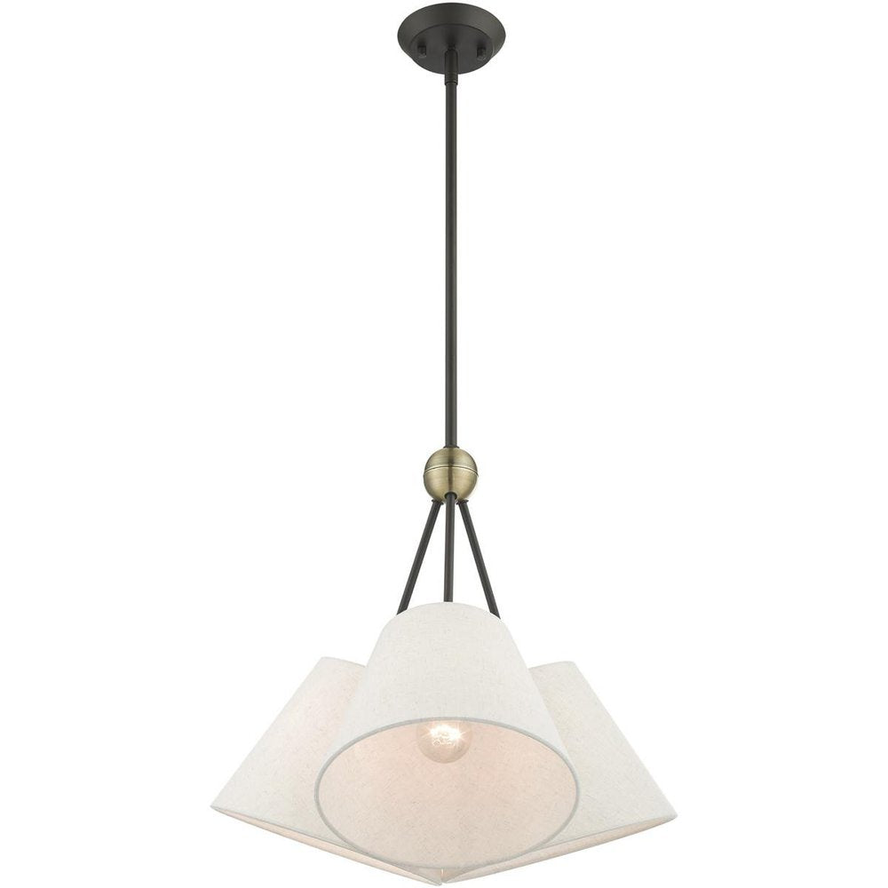 Bronze Three Light Metal Dimmable Chandelier With Shades
