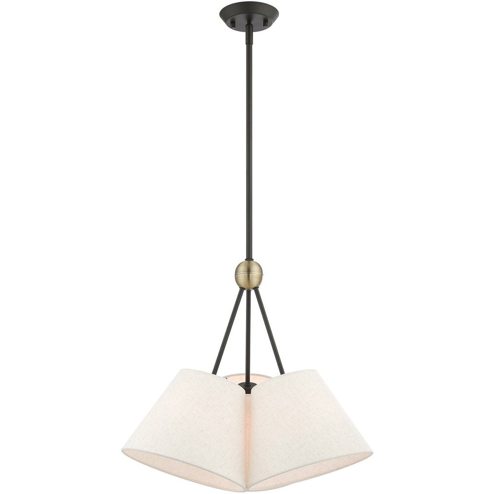 Three Light Dimmable Chandelier With Shades