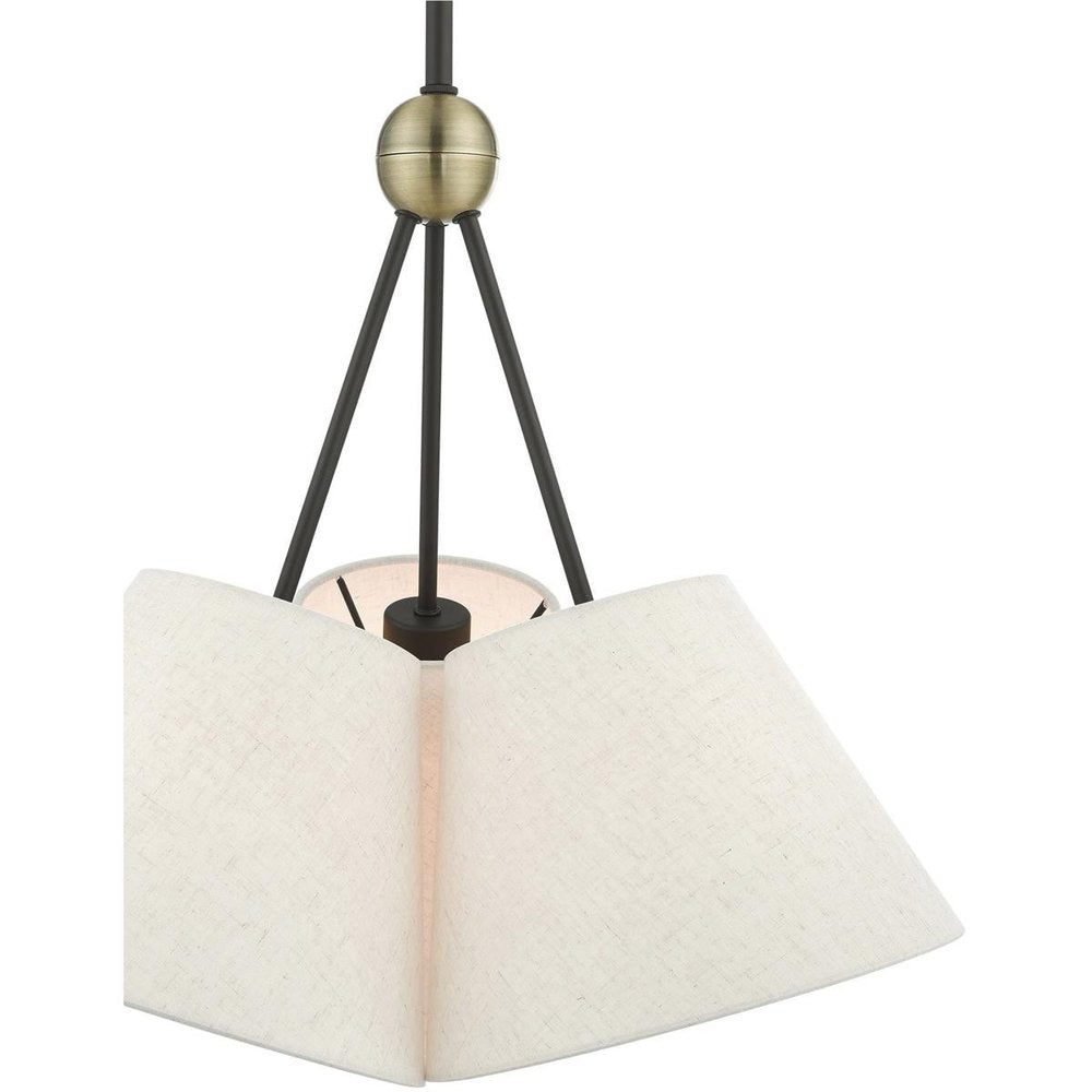 Bronze Three Light Metal Dimmable Chandelier With Shades