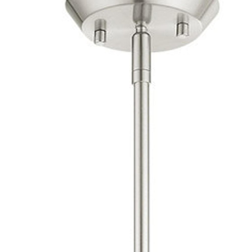 Nickel Three Light Metal Dimmable Chandelier With Shades