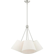 Nickel Four Light Metal Dimmable Chandelier With Shades
