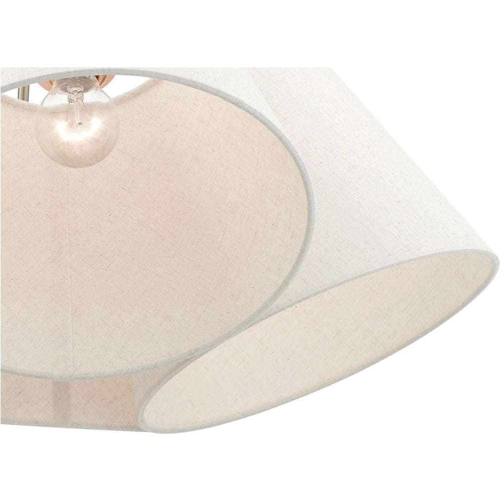 Nickel Four Light Metal Dimmable Chandelier With Shades