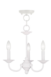 White Three Light Metal Dimmable Chandelier With Shades