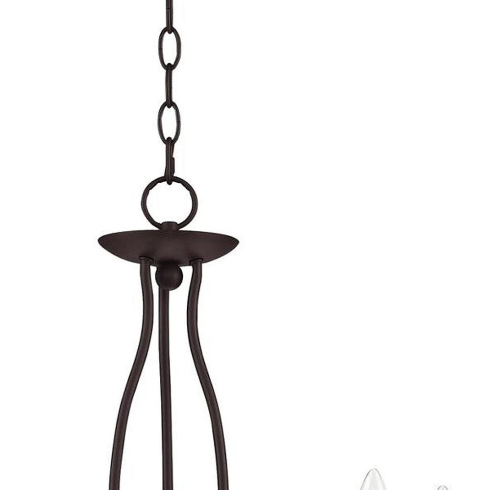 Bronze Five Light Dimmable Chandelier With Shades