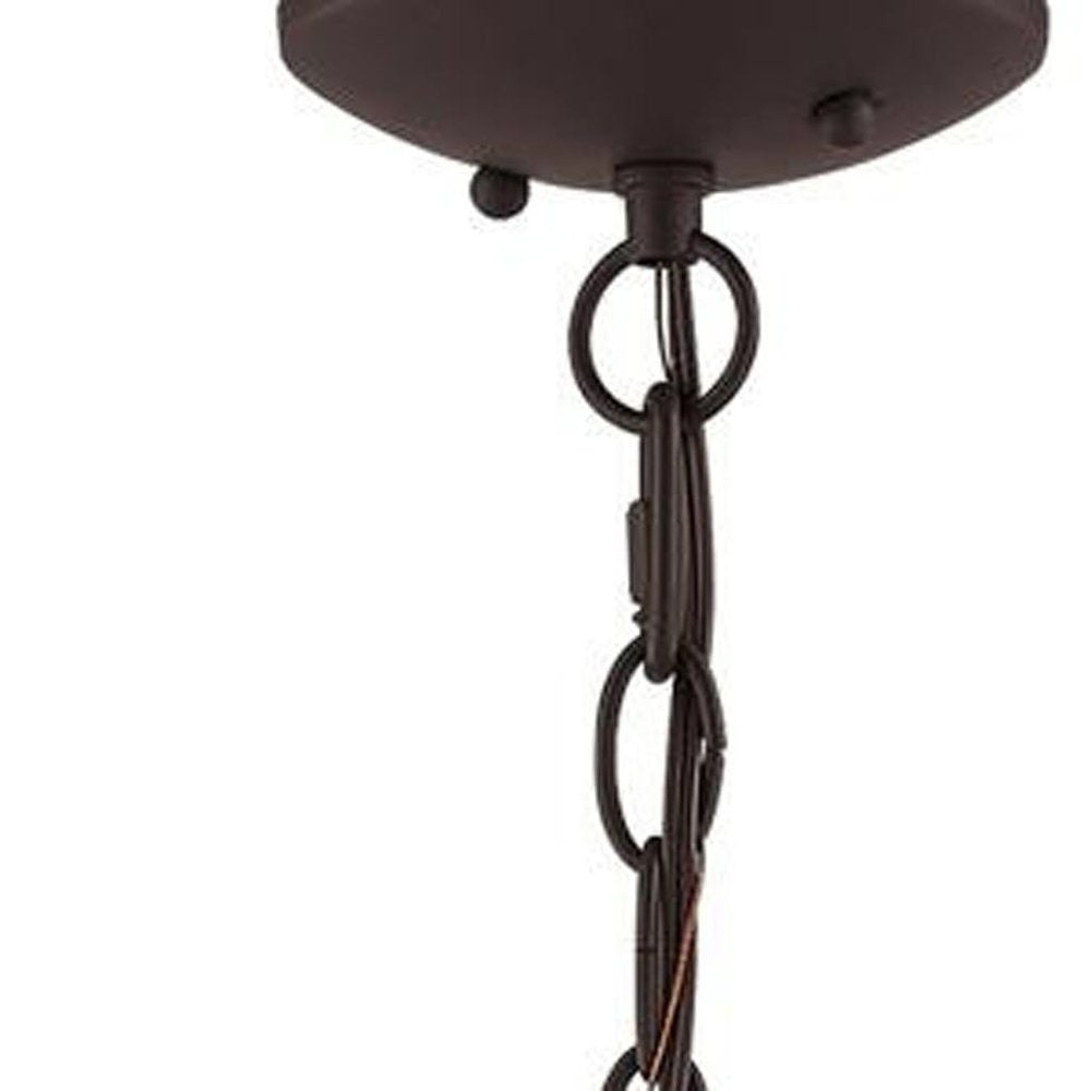 Bronze Three Light Metal Dimmable Chandelier With Shades