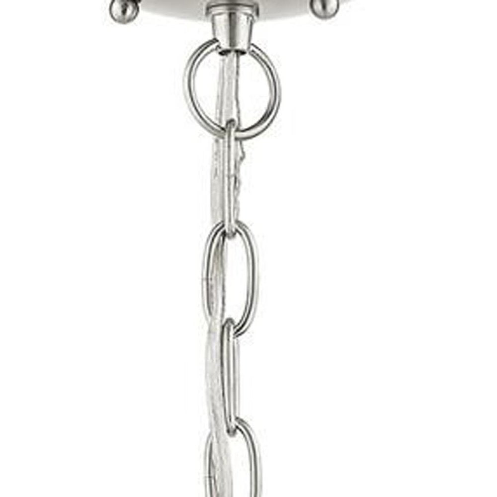 Nickel Three Light Metal Dimmable Chandelier With Shades