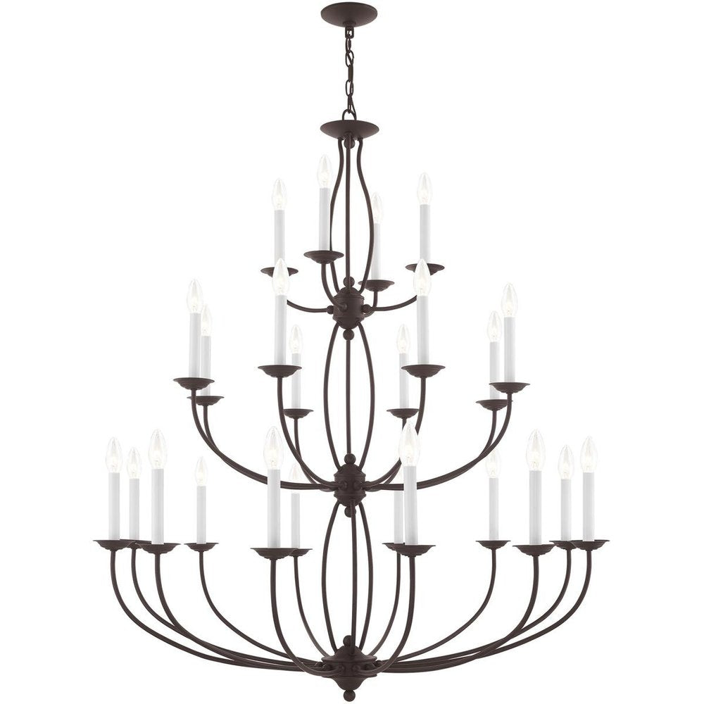 Bronze Multi Light Metal Dimmable Chandelier With Shades