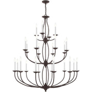 Bronze Multi Light Dimmable Chandelier With Shades