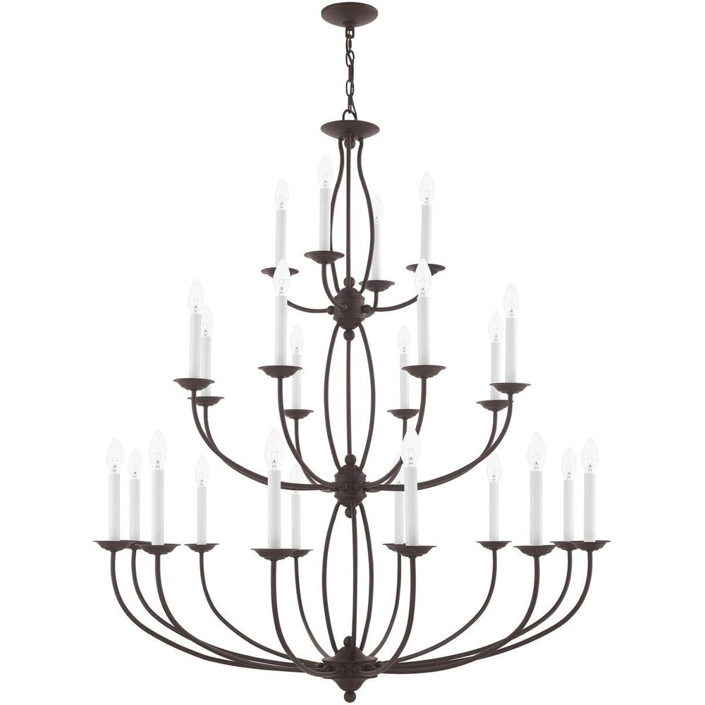 Bronze Multi Light Dimmable Chandelier With Shades