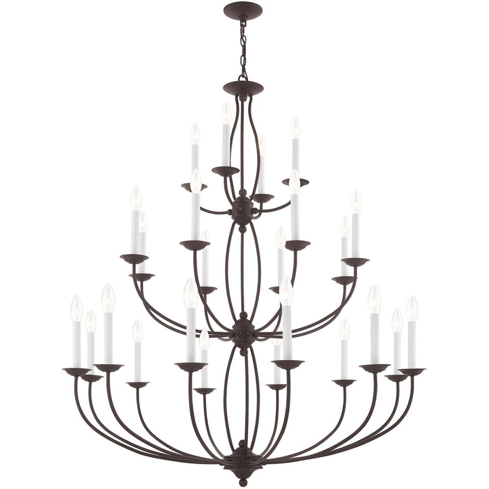 Bronze Multi Light Metal Dimmable Chandelier With Shades