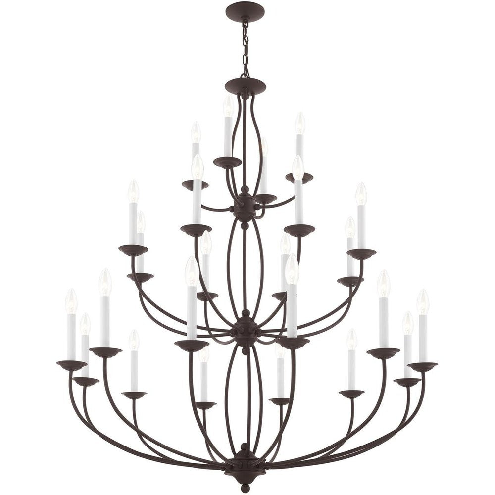 Bronze Multi Light Metal Dimmable Chandelier With Shades