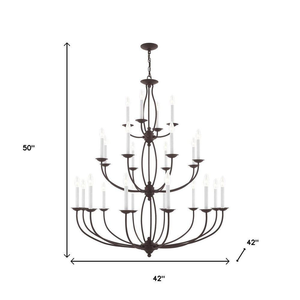 Bronze Multi Light Metal Dimmable Chandelier With Shades