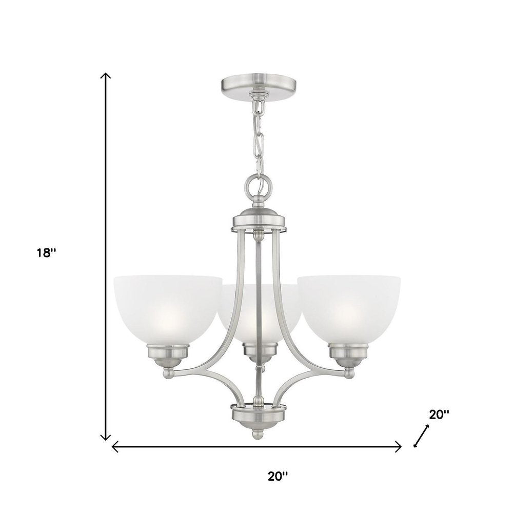 Three Light Dimmable Chandelier With Shades