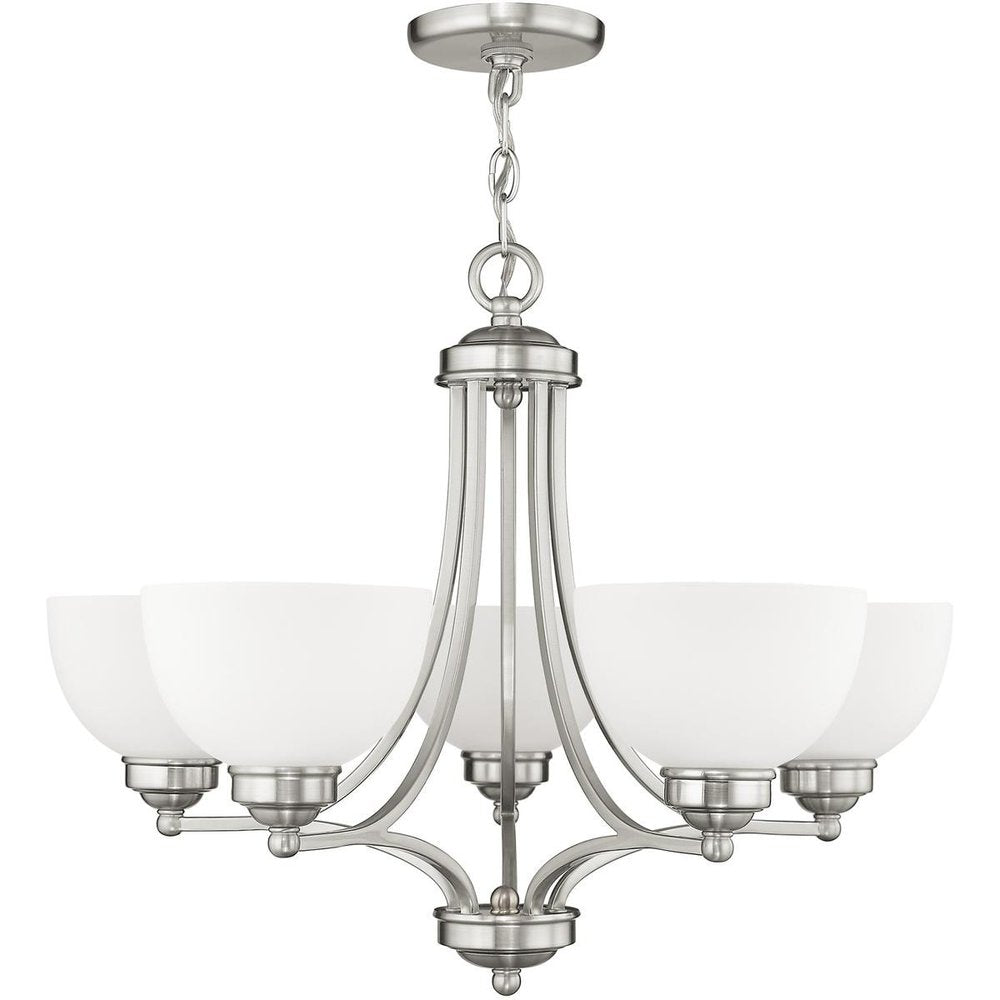 Five Light Dimmable Chandelier With Shades