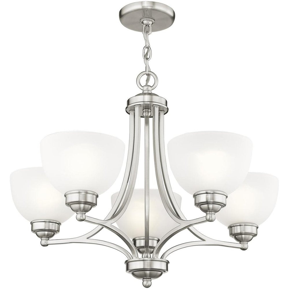 Five Light Dimmable Chandelier With Shades