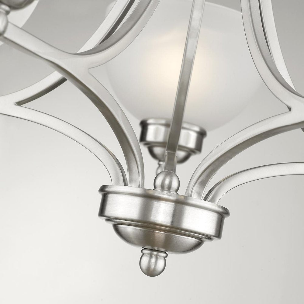 Nickel Five Light Metal Dimmable Chandelier With Shades