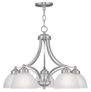 Five Light Dimmable Chandelier With Shades
