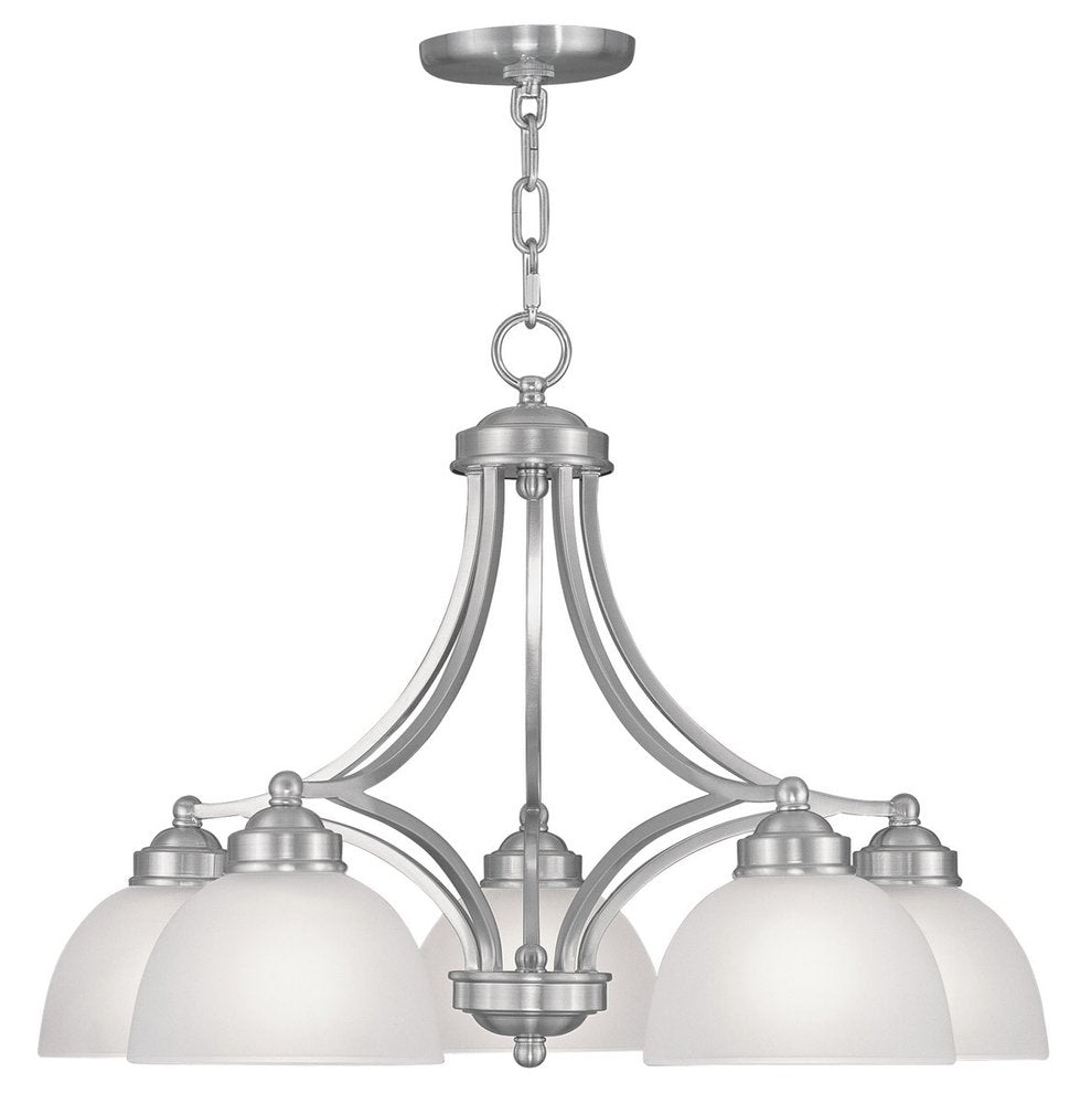 Five Light Dimmable Chandelier With Shades