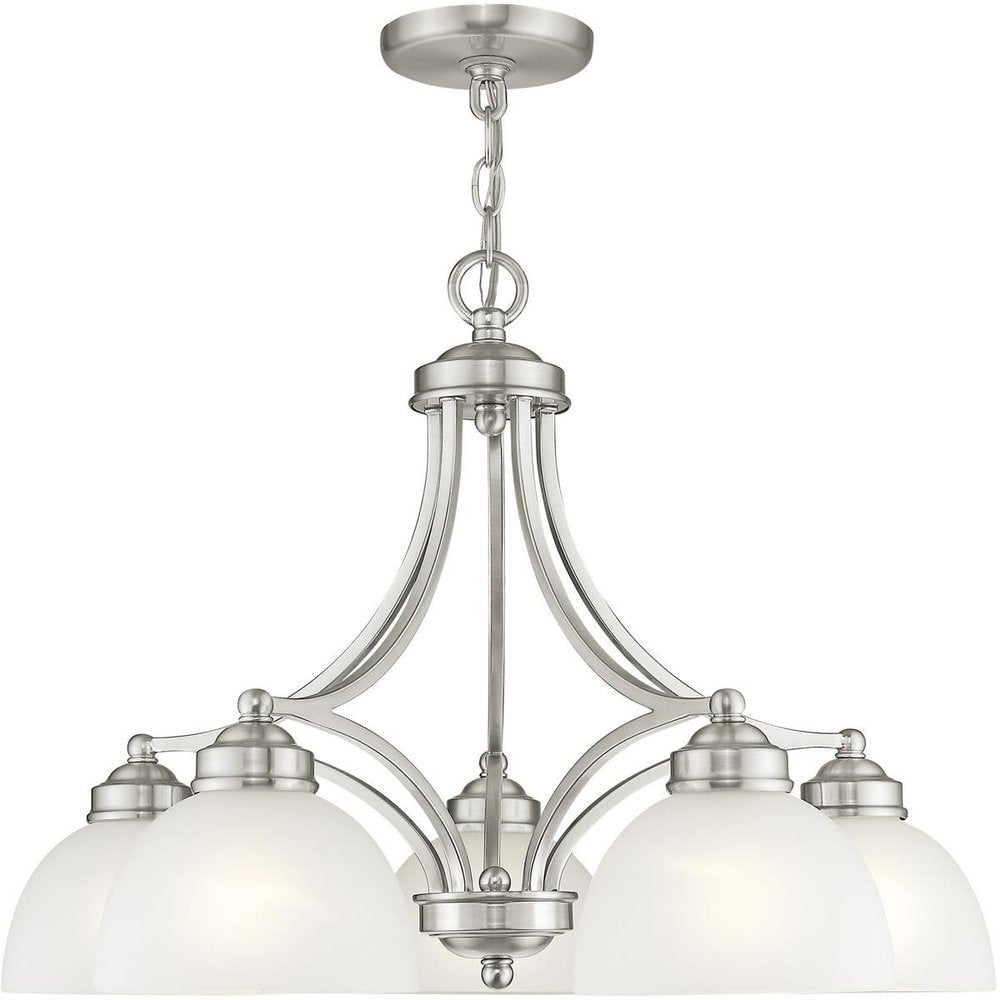Five Light Dimmable Chandelier With Shades