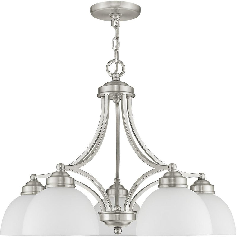 Five Light Dimmable Chandelier With Shades