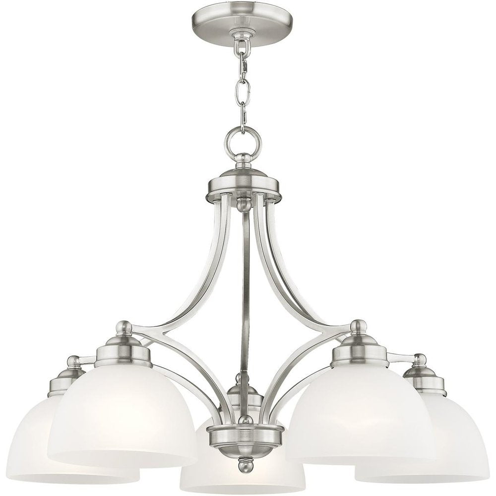 Five Light Dimmable Chandelier With Shades