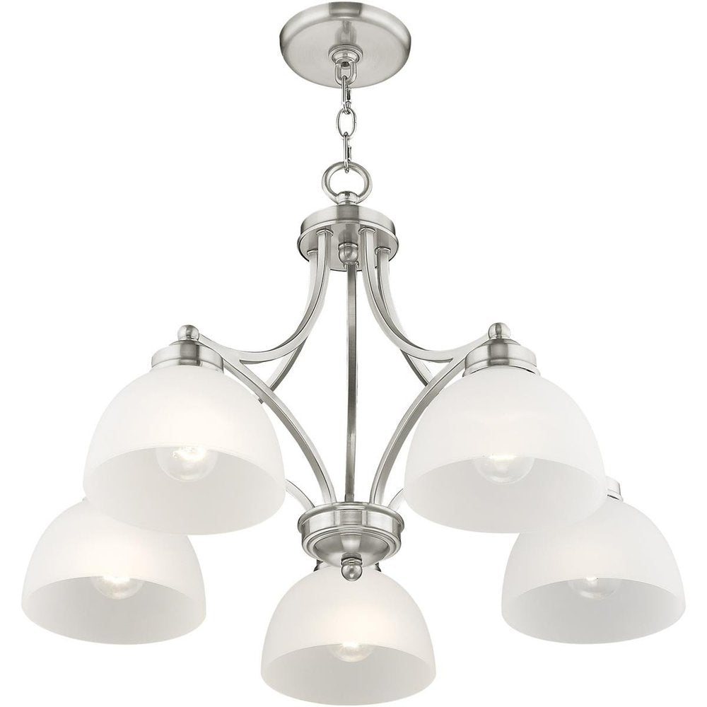 Five Light Dimmable Chandelier With Shades