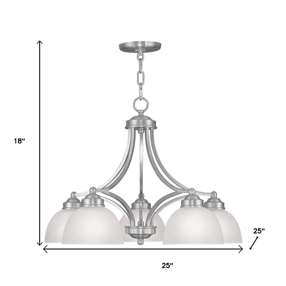 Five Light Dimmable Chandelier With Shades