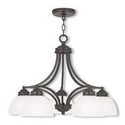 Five Light Dimmable Chandelier With Shades