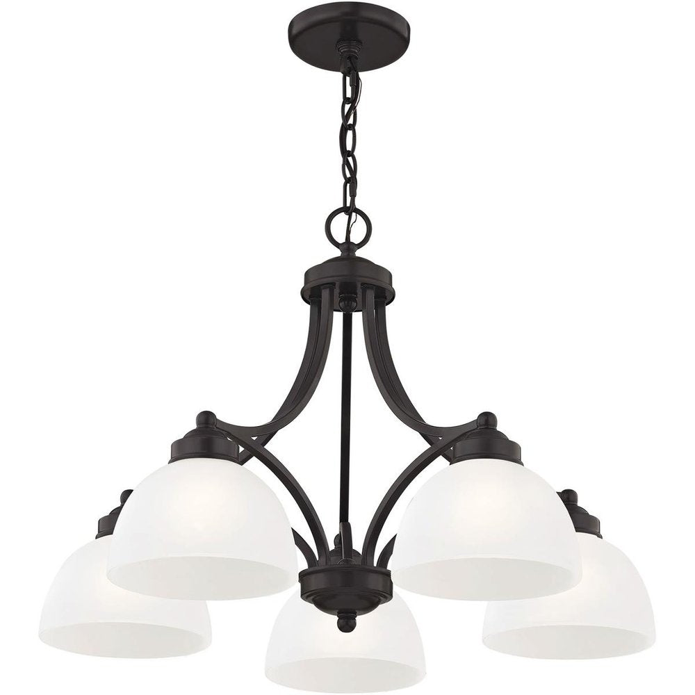 Five Light Dimmable Chandelier With Shades