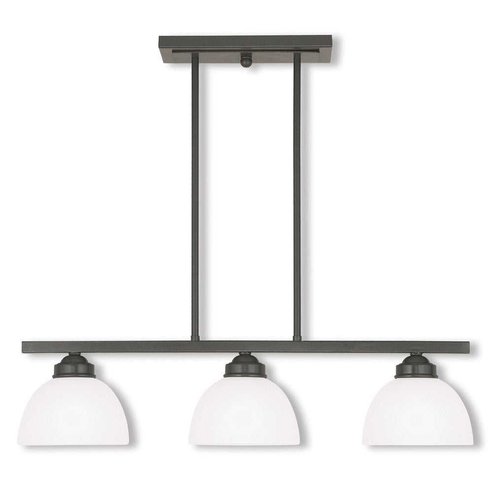 Bronze Three Light Metal Dimmable Chandelier With Shades