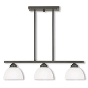 Three Light Dimmable Chandelier With Shades