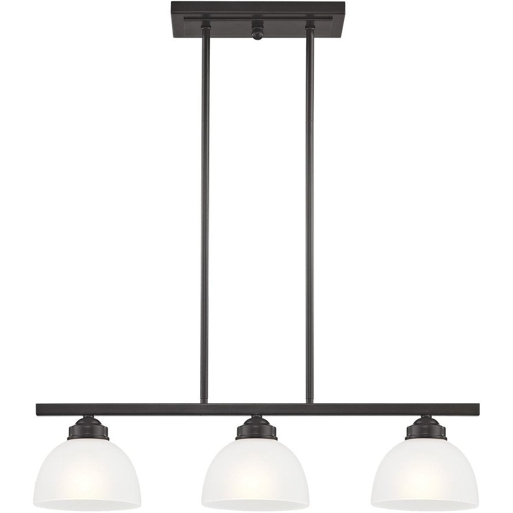 Bronze Three Light Metal Dimmable Chandelier With Shades