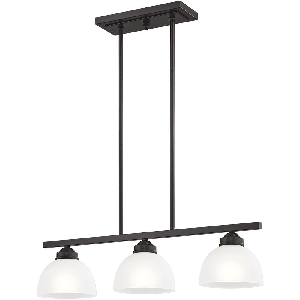 Bronze Three Light Metal Dimmable Chandelier With Shades