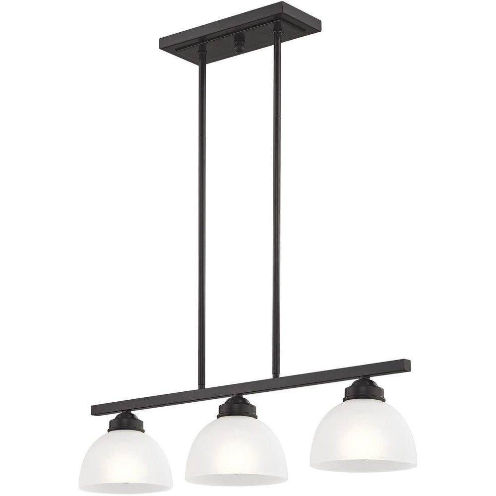 Bronze Three Light Metal Dimmable Chandelier With Shades