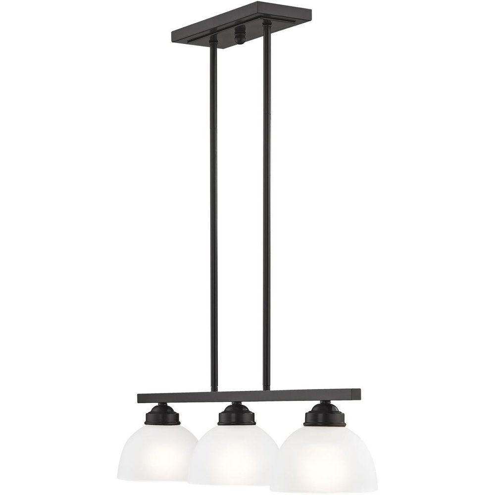 Bronze Three Light Metal Dimmable Chandelier With Shades