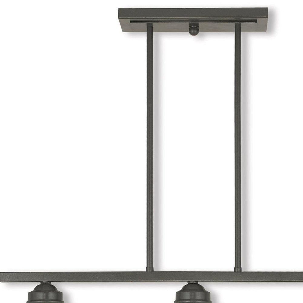 Bronze Three Light Metal Dimmable Chandelier With Shades