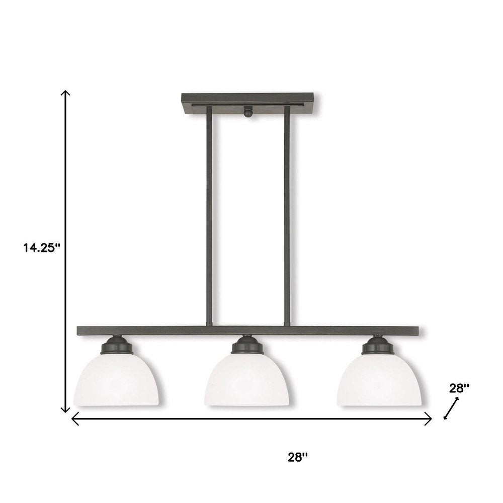 Bronze Three Light Metal Dimmable Chandelier With Shades