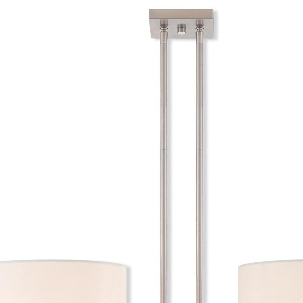 Nickel Two Light Metal Dimmable Chandelier With Shades