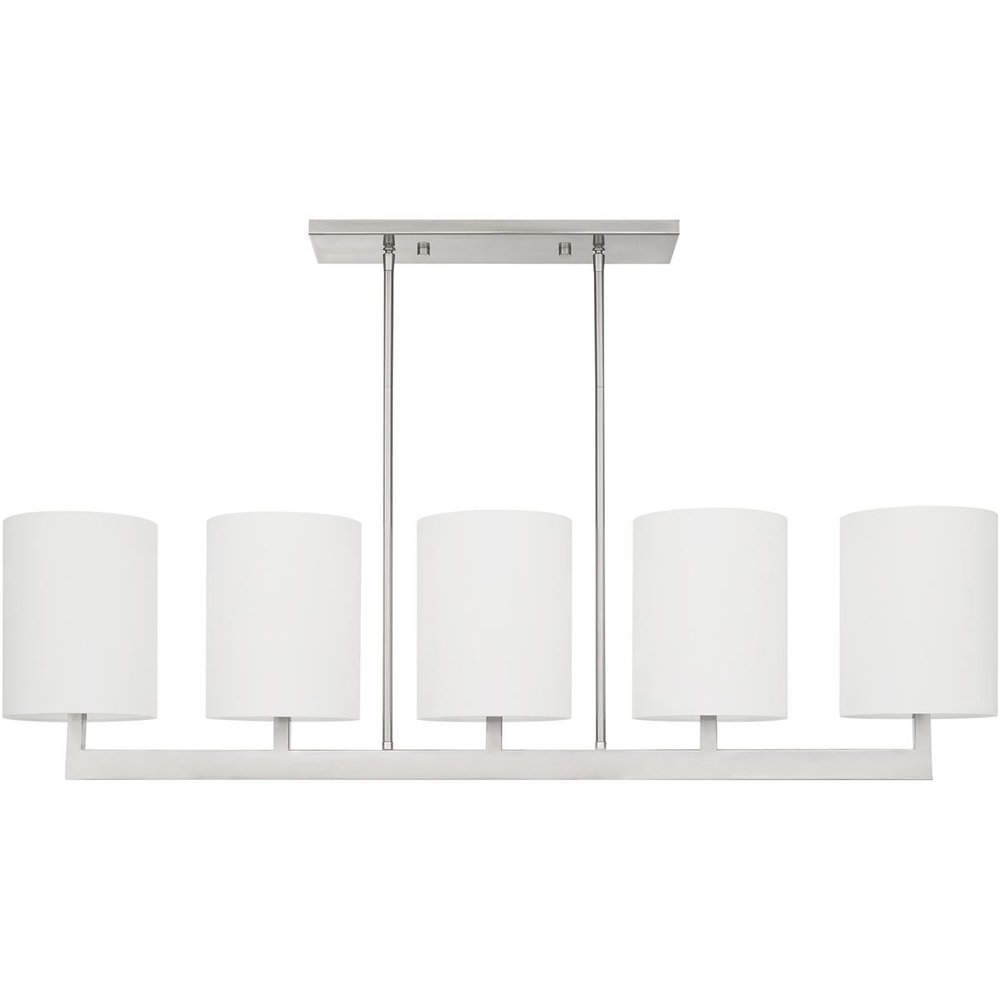 Five Light Dimmable Chandelier With Shades