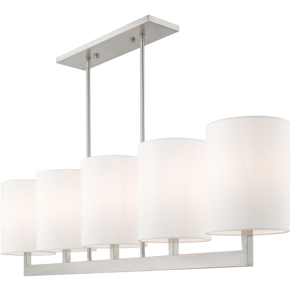 Five Light Dimmable Chandelier With Shades
