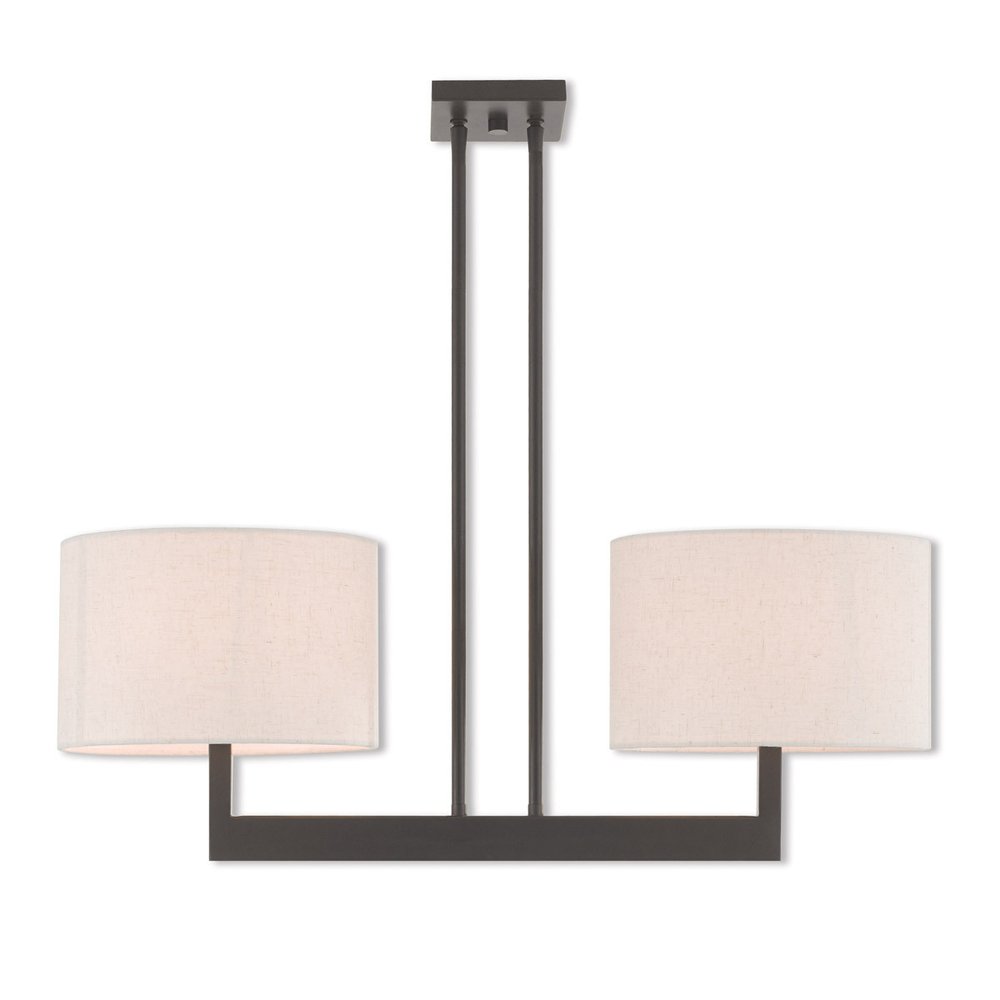 Bronze Two Light Dimmable Chandelier With Shades