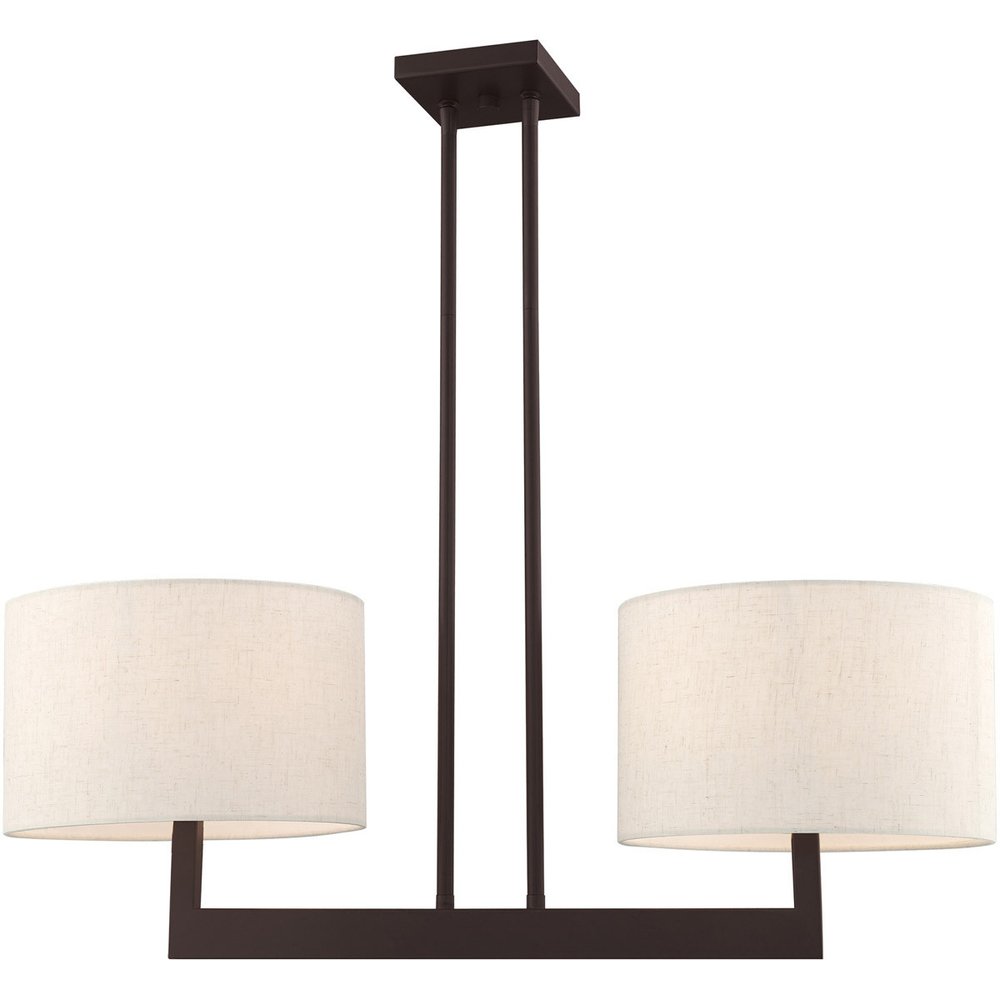 Bronze Two Light Dimmable Chandelier With Shades