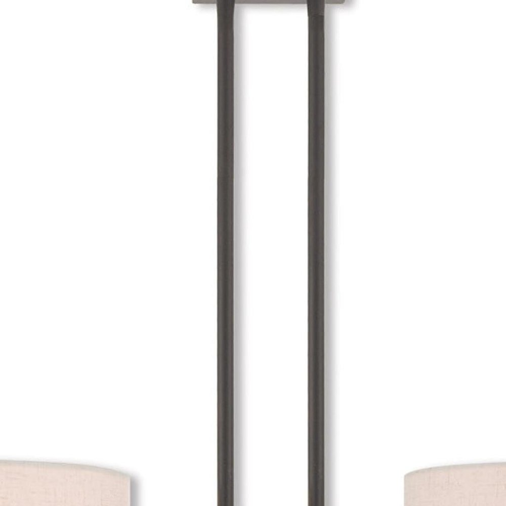 Bronze Two Light Dimmable Chandelier With Shades