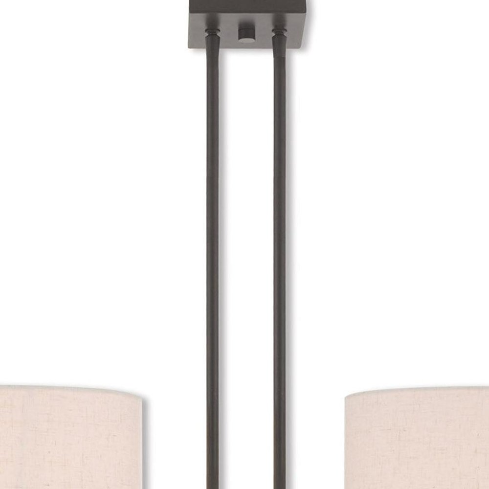 Bronze Two Light Dimmable Chandelier With Shades
