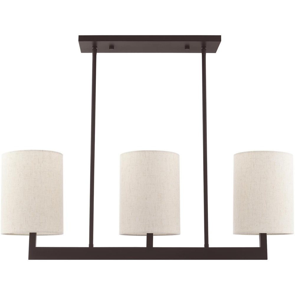 Bronze Three Light Dimmable Chandelier With Shades