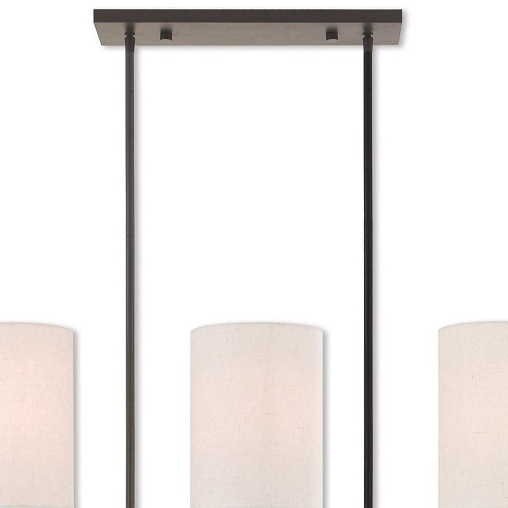 Bronze Three Light Dimmable Chandelier With Shades