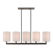 Bronze Five Light Dimmable Chandelier With Shades