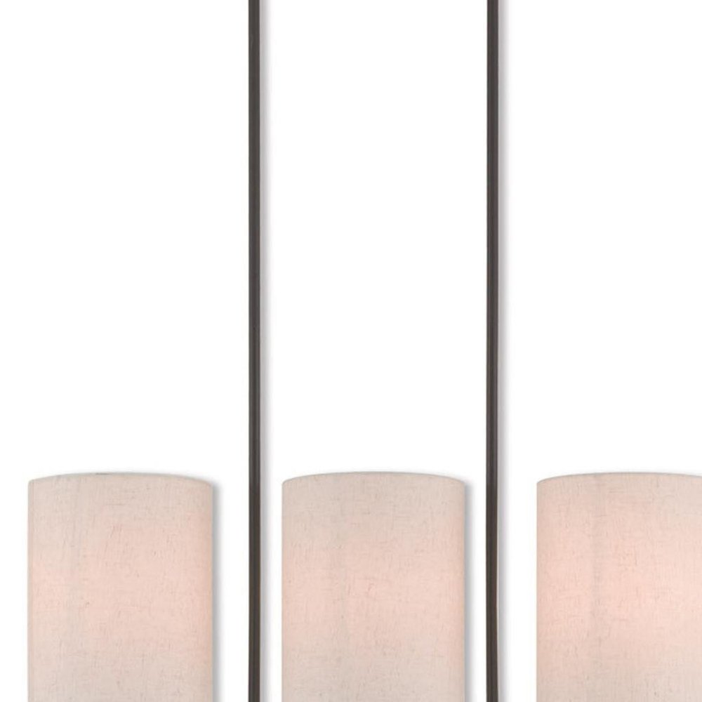Bronze Five Light Metal Dimmable Chandelier With Shades